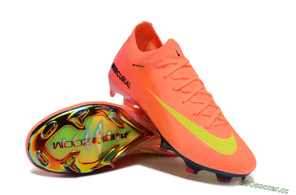 Men's Nike Air Zoom Mercurial Vapor 16 Elite FG Firm Ground Low-Tops Football Boots - Red/Yellow/Black 4