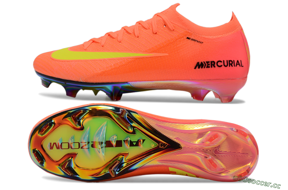 Men's Nike Air Zoom Mercurial Vapor 16 Elite FG Firm Ground Low-Tops Football Boots - Red/Yellow/Black 1