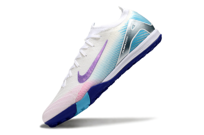 Men's Nike Air Zoom Mercurial Vapor 16 Elite TF Artificial Turf Low-Tops Football Shoes - White/Purple/Silver/Jade