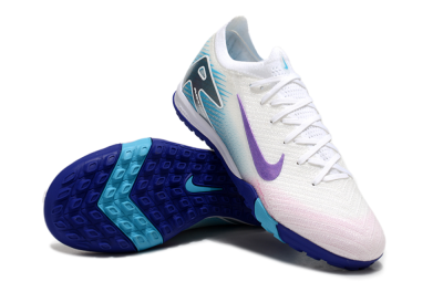 Men's Nike Air Zoom Mercurial Vapor 16 Elite TF Artificial Turf Low-Tops Football Shoes - White/Purple/Silver/Jade