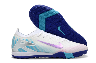 Men's Nike Air Zoom Mercurial Vapor 16 Elite TF Artificial Turf Low-Tops Football Shoes - White/Purple/Silver/Jade