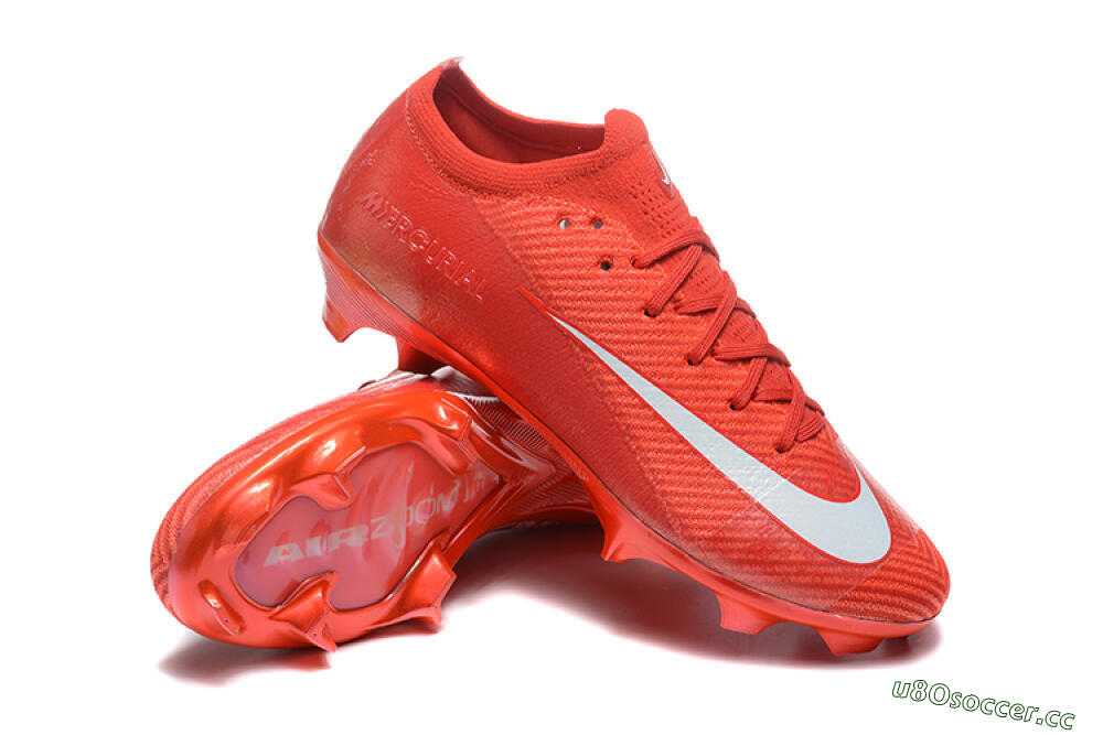 Men's Nike Air Zoom Mercurial Vapor 16 Elite FG Firm Ground Low-Tops Football Boots - Red/White 4