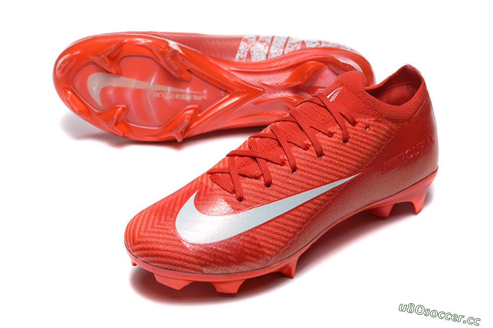 Men's Nike Air Zoom Mercurial Vapor 16 Elite FG Firm Ground Low-Tops Football Boots - Red/White 3