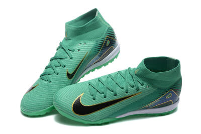 Men's Nike Air Zoom Mercurial Superfly 10 Elite TF Artificial Turf High-Tops Football Shoes - Green/Gold/White