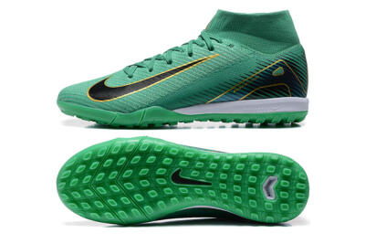 Men's Nike Air Zoom Mercurial Superfly 10 Elite TF Artificial Turf High-Tops Football Shoes - Green/Gold/White