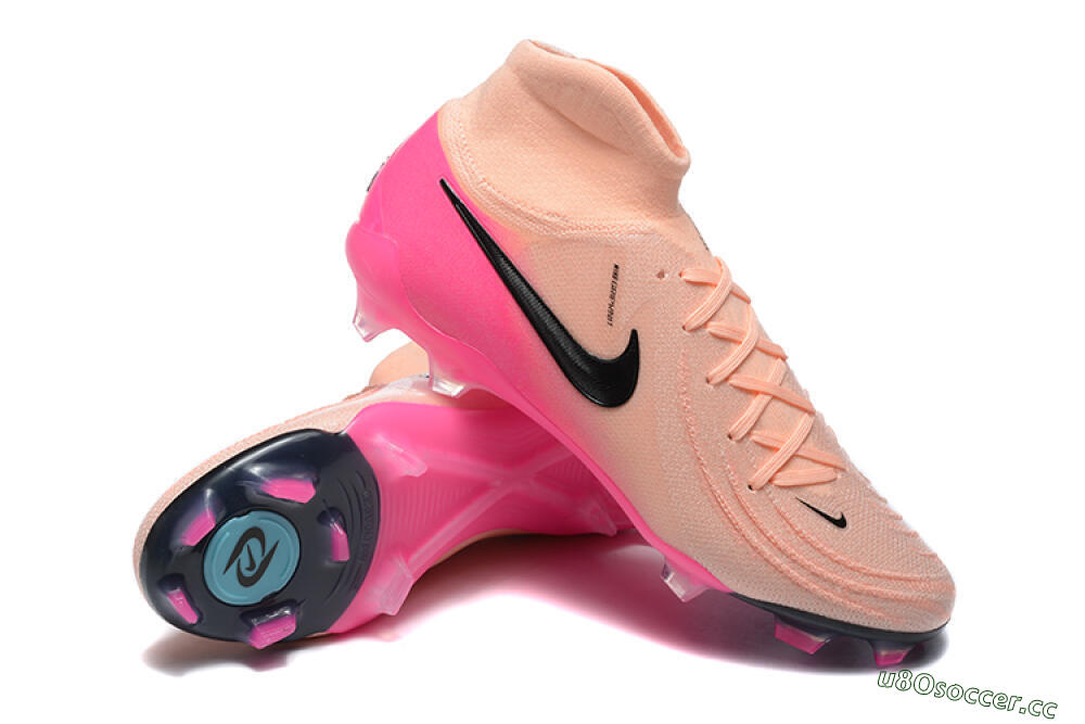 Men's Nike Phantom Luna Elite FG Firm Ground High-Tops Football Boots - Pink/Black/Blue 4