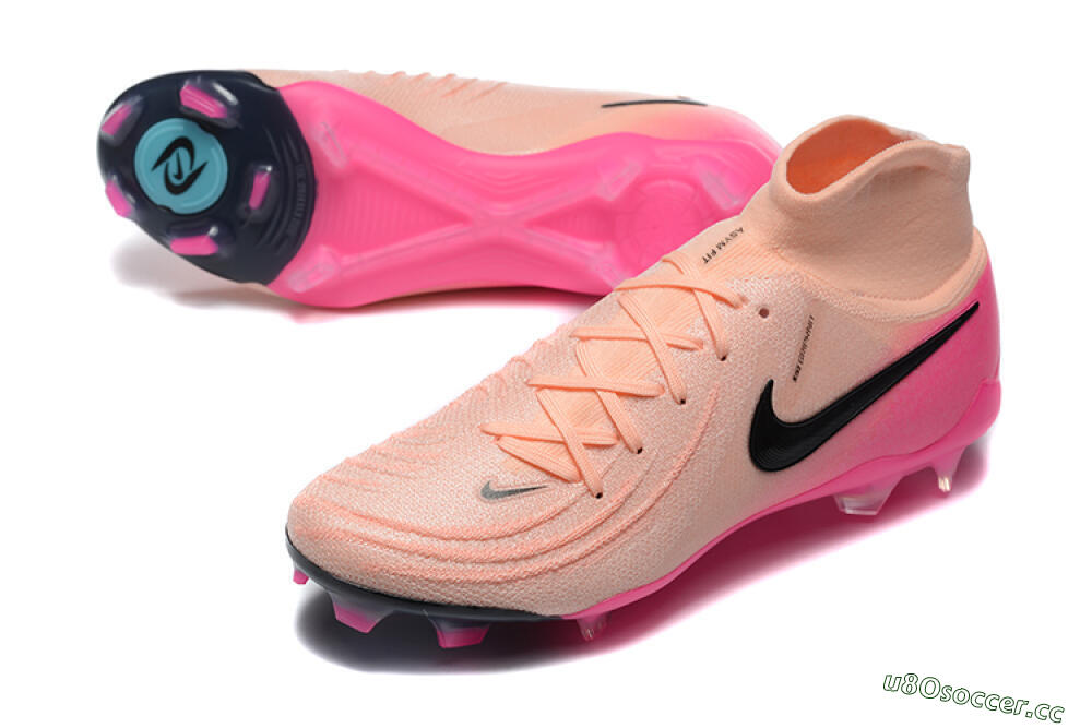 Men's Nike Phantom Luna Elite FG Firm Ground High-Tops Football Boots - Pink/Black/Blue 3