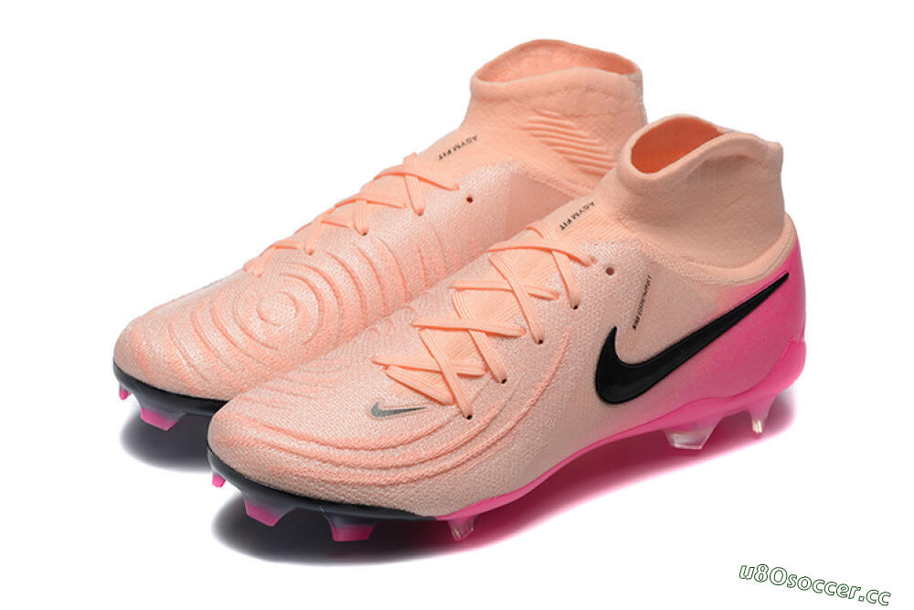 Men's Nike Phantom Luna Elite FG Firm Ground High-Tops Football Boots - Pink/Black/Blue 5