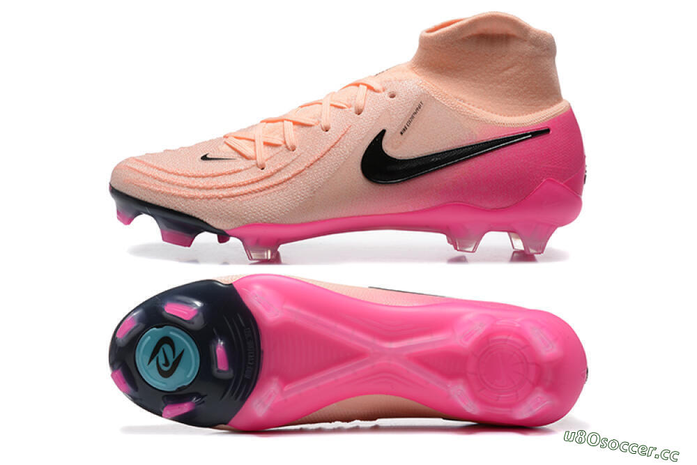 Men's Nike Phantom Luna Elite FG Firm Ground High-Tops Football Boots - Pink/Black/Blue 1