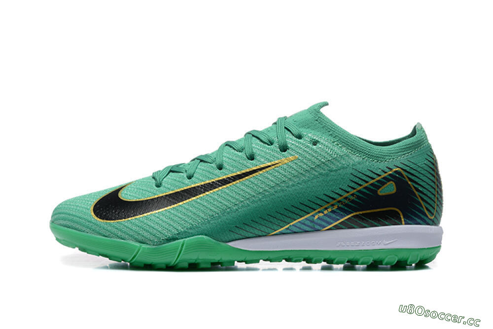 Men's Nike Air Zoom Mercurial Vapor 16 Elite TF Artificial Turf Low-Tops Football Shoes - Green/Black/Gold 0