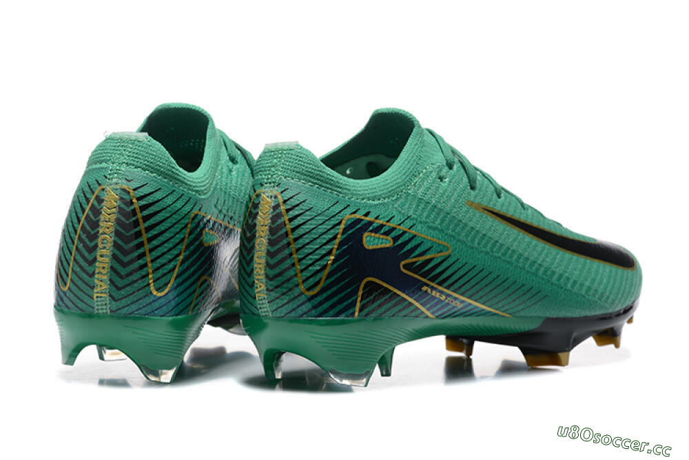 Men's Nike Air Zoom Mercurial Vapor 16 Elite FG Firm Ground Low-Tops Football Boots - Green/Black/Gold 9