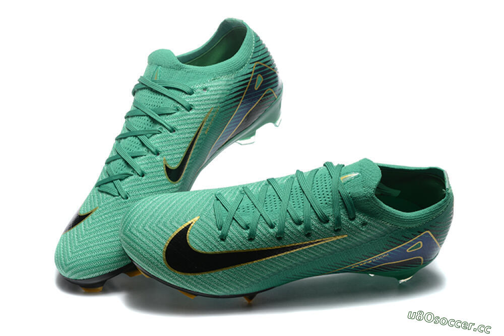 Men's Nike Air Zoom Mercurial Vapor 16 Elite FG Firm Ground Low-Tops Football Boots - Green/Black/Gold 6