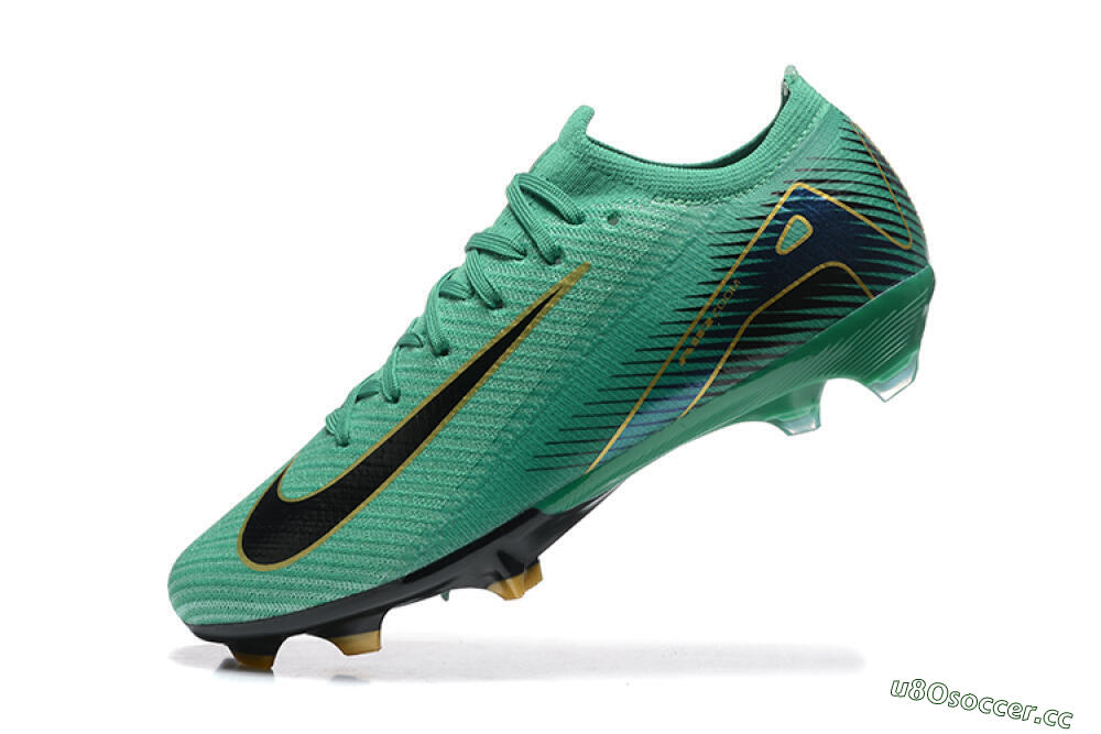 Men's Nike Air Zoom Mercurial Vapor 16 Elite FG Firm Ground Low-Tops Football Boots - Green/Black/Gold 8