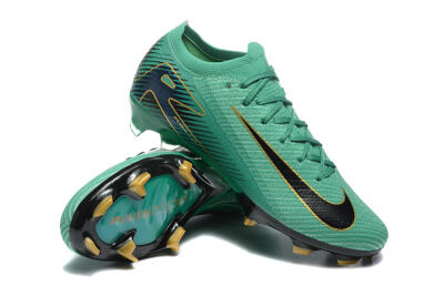 Men's Nike Air Zoom Mercurial Vapor 16 Elite FG Firm Ground Low-Tops Football Boots - Green/Black/Gold