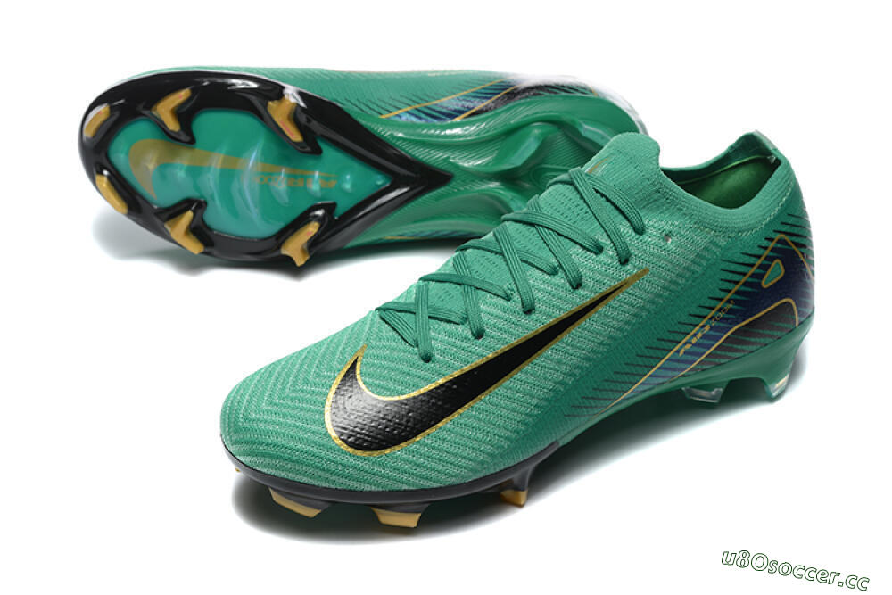 Men's Nike Air Zoom Mercurial Vapor 16 Elite FG Firm Ground Low-Tops Football Boots - Green/Black/Gold 3
