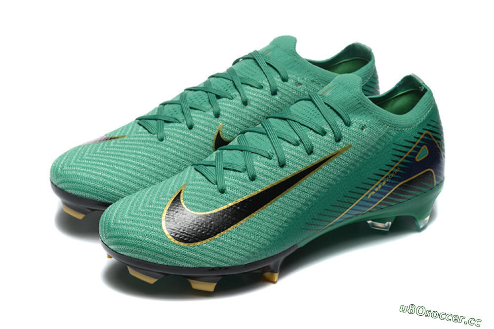 Men's Nike Air Zoom Mercurial Vapor 16 Elite FG Firm Ground Low-Tops Football Boots - Green/Black/Gold 5