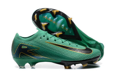 Men's Nike Air Zoom Mercurial Vapor 16 Elite FG Firm Ground Low-Tops Football Boots - Green/Black/Gold