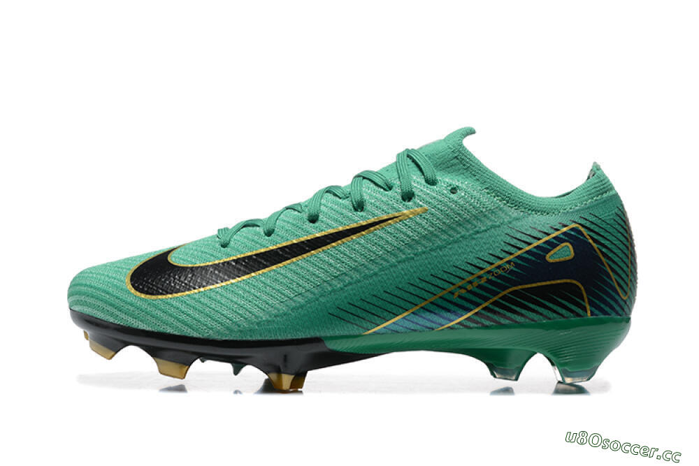 Men's Nike Air Zoom Mercurial Vapor 16 Elite FG Firm Ground Low-Tops Football Boots - Green/Black/Gold 0