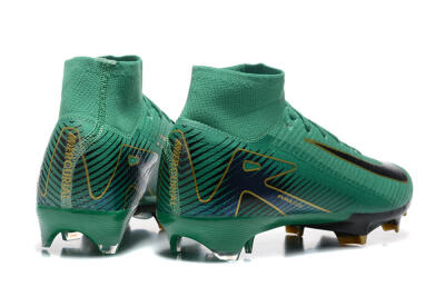 Men's Nike Air Zoom Mercurial Superfly 10 Elite FG Firm Ground High-Tops Football Boots - Green/Gold/White