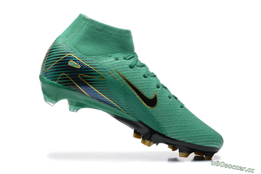 Men's Nike Air Zoom Mercurial Superfly 10 Elite FG Firm Ground High-Tops Football Boots - Green/Gold/White 7