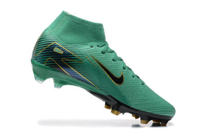 Men's Nike Air Zoom Mercurial Superfly 10 Elite FG Firm Ground High-Tops Football Boots - Green/Gold/White