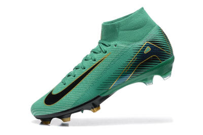 Men's Nike Air Zoom Mercurial Superfly 10 Elite FG Firm Ground High-Tops Football Boots - Green/Gold/White