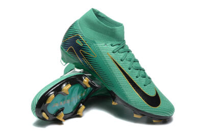 Men's Nike Air Zoom Mercurial Superfly 10 Elite FG Firm Ground High-Tops Football Boots - Green/Gold/White