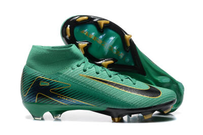 Men's Nike Air Zoom Mercurial Superfly 10 Elite FG Firm Ground High-Tops Football Boots - Green/Gold/White