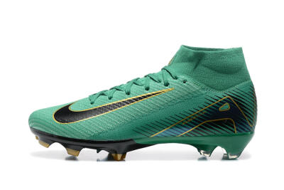 Men's Nike Air Zoom Mercurial Superfly 10 Elite FG Firm Ground High-Tops Football Boots - Green/Gold/White