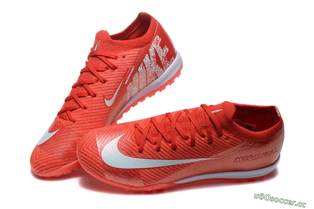 Men's Nike Air Zoom Mercurial Vapor 16 Elite TF Artificial Turf Low-Tops Football Shoes - Red/White 6