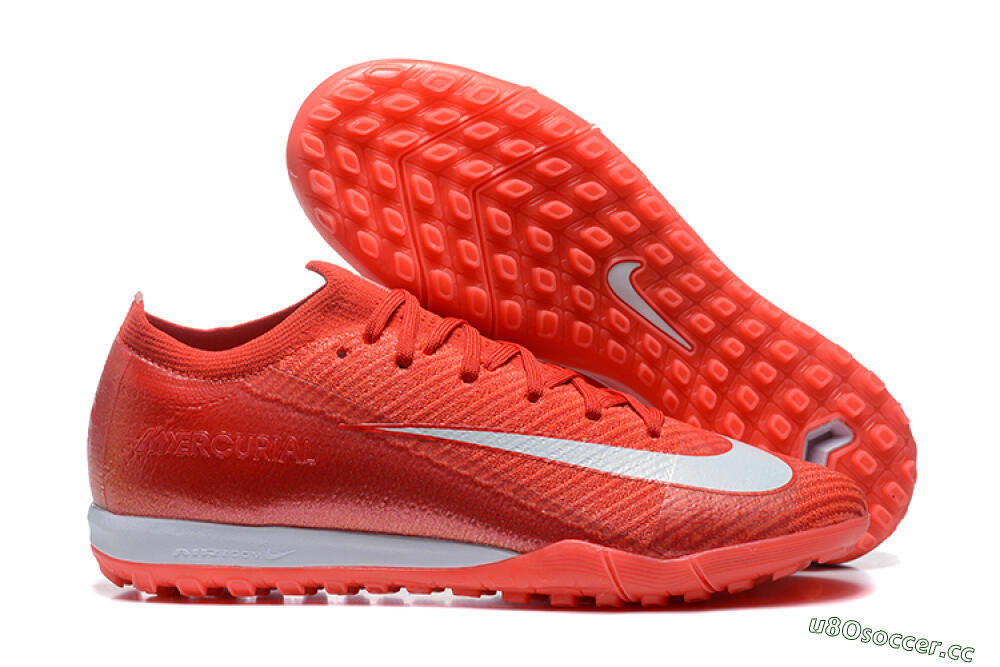 Men's Nike Air Zoom Mercurial Vapor 16 Elite TF Artificial Turf Low-Tops Football Shoes - Red/White 2