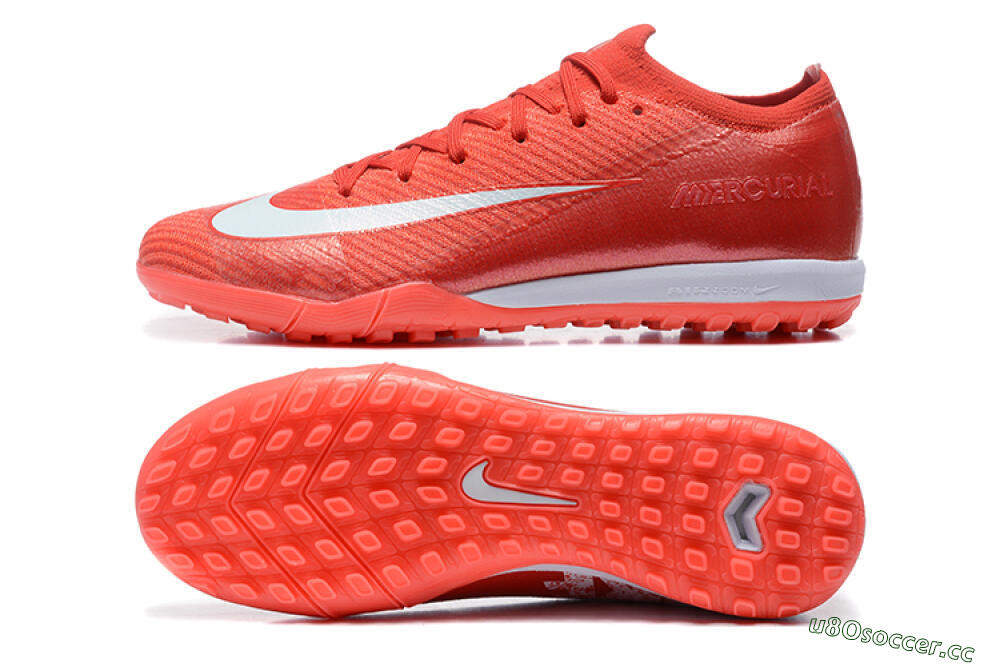 Men's Nike Air Zoom Mercurial Vapor 16 Elite TF Artificial Turf Low-Tops Football Shoes - Red/White 1