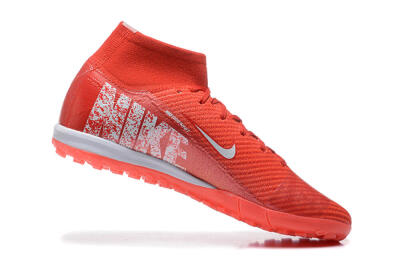 Men's Nike Air Zoom Mercurial Superfly 10 Elite TF Artificial Turf High-Tops Football Shoes - Red/White