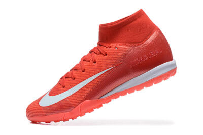 Men's Nike Air Zoom Mercurial Superfly 10 Elite TF Artificial Turf High-Tops Football Shoes - Red/White