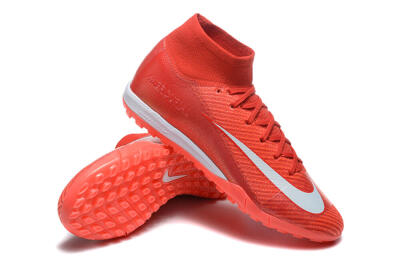 Men's Nike Air Zoom Mercurial Superfly 10 Elite TF Artificial Turf High-Tops Football Shoes - Red/White