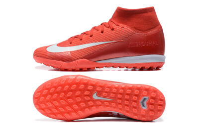 Men's Nike Air Zoom Mercurial Superfly 10 Elite TF Artificial Turf High-Tops Football Shoes - Red/White
