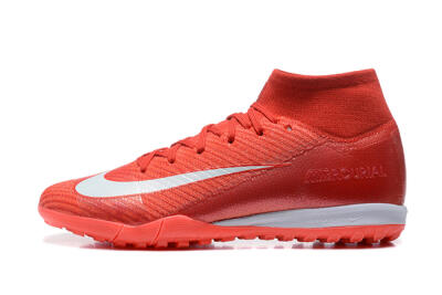Men's Nike Air Zoom Mercurial Superfly 10 Elite TF Artificial Turf High-Tops Football Shoes - Red/White