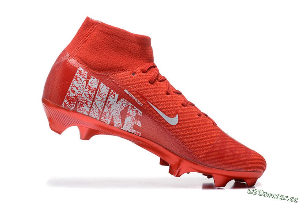 Men's Nike Air Zoom Mercurial Superfly 10 Elite FG Firm Ground High-Tops Football Boots - Red/White 7