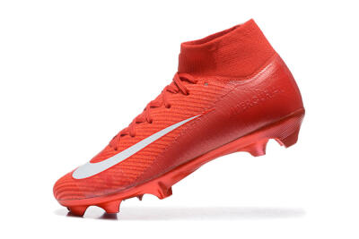 Men's Nike Air Zoom Mercurial Superfly 10 Elite FG Firm Ground High-Tops Football Boots - Red/White