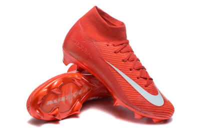 Men's Nike Air Zoom Mercurial Superfly 10 Elite FG Firm Ground High-Tops Football Boots - Red/White