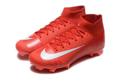 Men's Nike Air Zoom Mercurial Superfly 10 Elite FG Firm Ground High-Tops Football Boots - Red/White