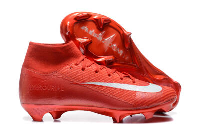 Men's Nike Air Zoom Mercurial Superfly 10 Elite FG Firm Ground High-Tops Football Boots - Red/White
