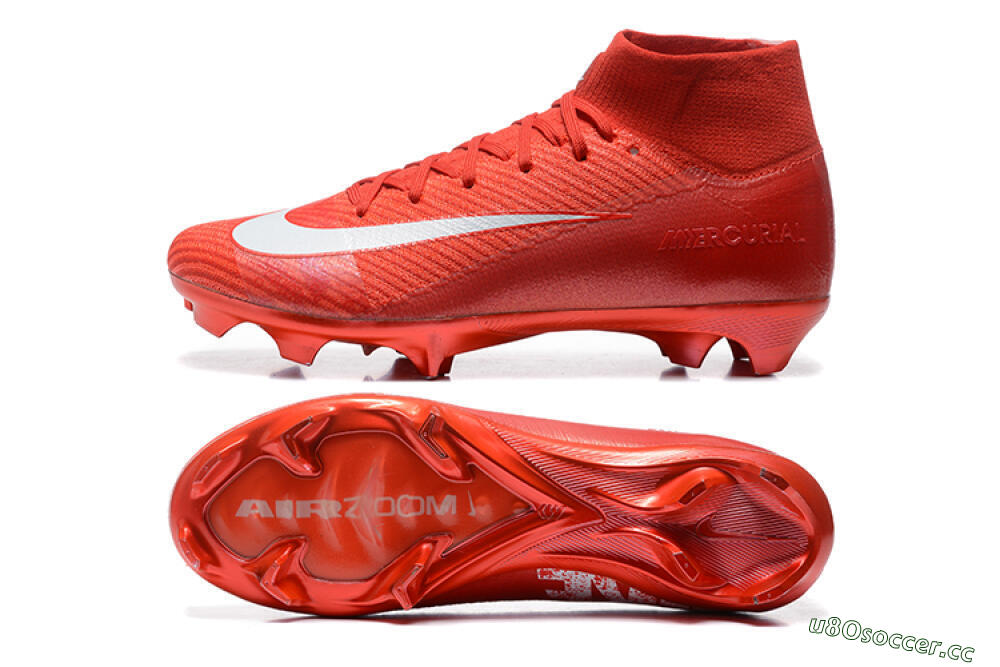 Men's Nike Air Zoom Mercurial Superfly 10 Elite FG Firm Ground High-Tops Football Boots - Red/White 1