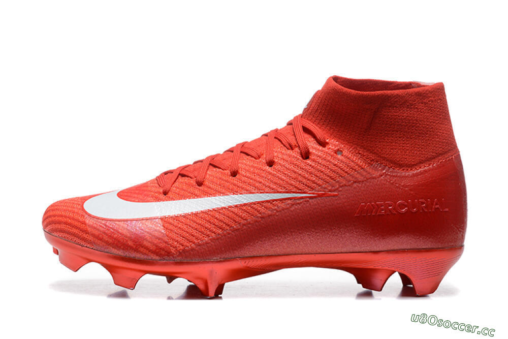 Men's Nike Air Zoom Mercurial Superfly 10 Elite FG Firm Ground High-Tops Football Boots - Red/White 0