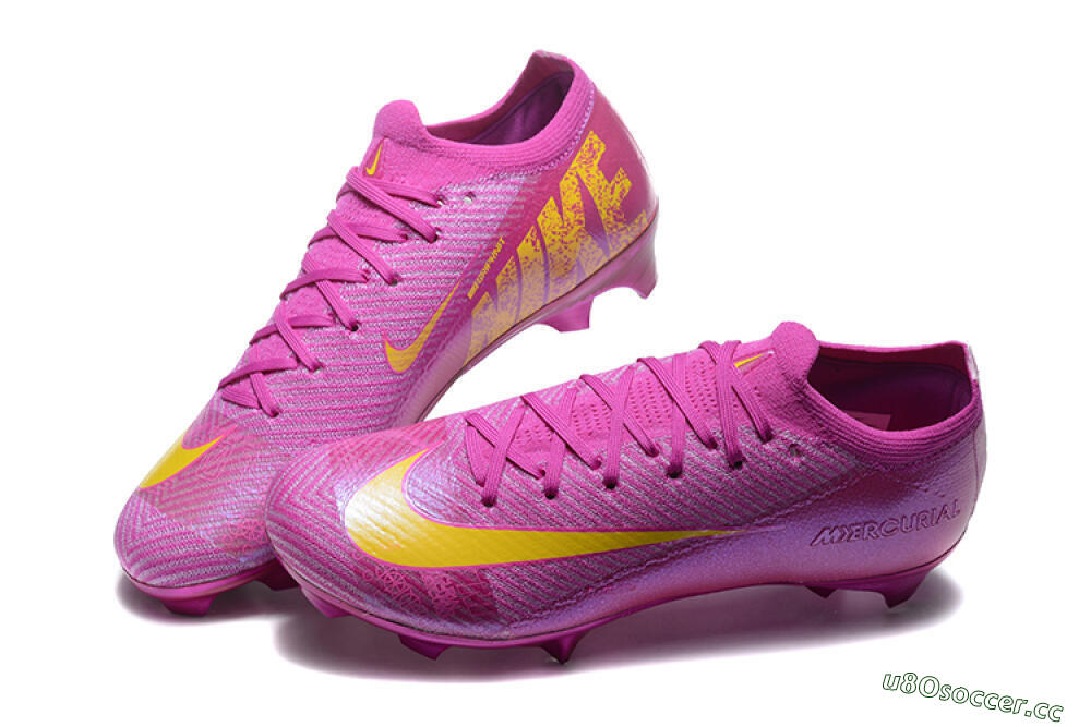 Men's Nike Air Zoom Mercurial Vapor 16 Elite FG Firm Ground Low-Tops Football Boots - Pink/Yellow 6