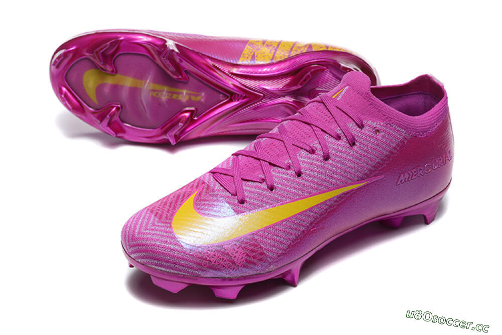 Men's Nike Air Zoom Mercurial Vapor 16 Elite FG Firm Ground Low-Tops Football Boots - Pink/Yellow 3