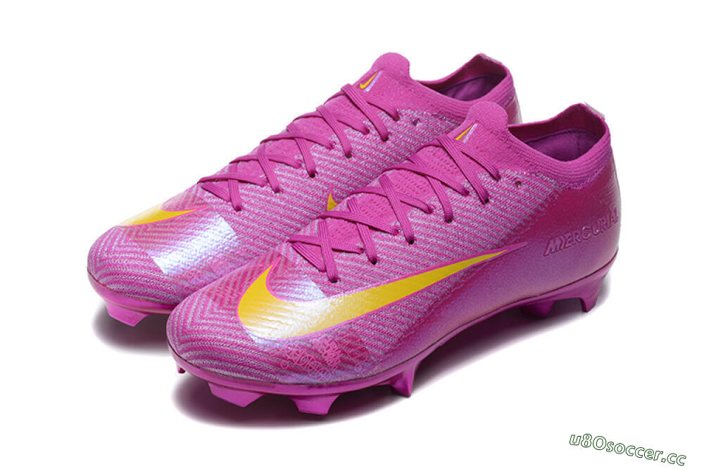 Men's Nike Air Zoom Mercurial Vapor 16 Elite FG Firm Ground Low-Tops Football Boots - Pink/Yellow 5