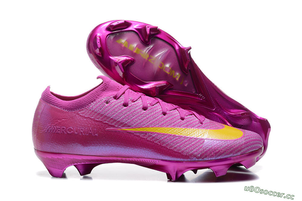 Men's Nike Air Zoom Mercurial Vapor 16 Elite FG Firm Ground Low-Tops Football Boots - Pink/Yellow 2