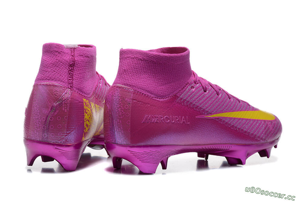 Men's Nike Air Zoom Mercurial Superfly 10 Elite FG Firm Ground High-Tops Football Boots - PurpleYellow 9