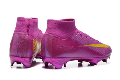 Men's Nike Air Zoom Mercurial Superfly 10 Elite FG Firm Ground High-Tops Football Boots - PurpleYellow